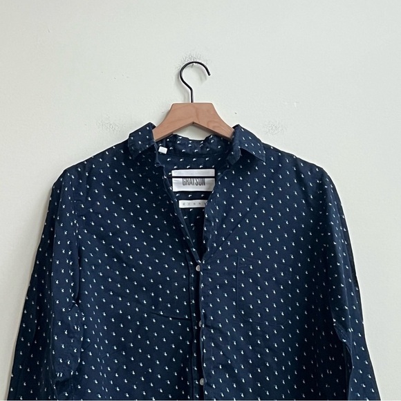 GRAYSON x ANTHROPOLOGIE The Hero Pelican Print Buttondown Shirt 2 Small Novelty - Picture 6 of 15
